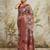 Brown jacquard silk blend ready to wear saree
