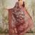 Brown jacquard silk blend ready to wear saree