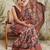 Brown jacquard silk blend ready to wear saree
