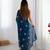 Blue floral embroidered sequins work saree