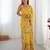 Yellow floral embroidered sequins work saree