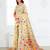 Off white linen cotton woven jacquard saree