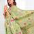 Pista linen cotton woven jacquard saree
