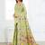 Pista linen cotton woven jacquard saree