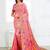 Pink linen cotton woven jacquard saree