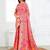 Pink linen cotton woven jacquard saree