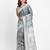 Grey linen cotton woven saree