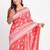 Red linen cotton woven saree