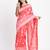 Red linen cotton woven saree