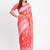 Red linen cotton woven saree