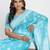 Sky blue linen cotton woven saree