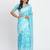 Sky blue linen cotton woven saree
