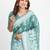 Sea green linen cotton woven saree