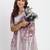 Purple linen cotton woven saree
