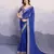 Blue georgette bandhej saree
