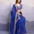 Blue georgette bandhej saree