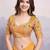Yellow georgette bandhej saree