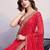 Red georgette bandhej saree