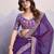 Purple georgette bandhej saree