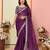 Wine organza embroidered saree