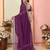 Wine organza embroidered saree