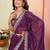 Wine organza embroidered saree
