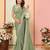 Pista organza embroidered saree