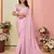 Pink organza embroidered saree
