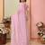 Pink organza embroidered saree