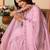 Pink organza embroidered saree