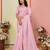 Pink organza embroidered saree