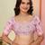 Pink organza embroidered saree