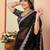 Black organza embroidered saree