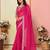 Pink organza embroidered saree