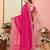 Pink organza embroidered saree
