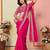 Pink organza embroidered saree