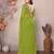 Parrot green georgette embroidered leheria saree
