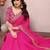 Pink georgette embroidered leheria saree