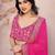 Pink georgette embroidered leheria saree