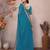 Sea green georgette embroidered leheria saree