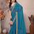 Sea green georgette embroidered leheria saree