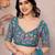 Sea green georgette embroidered leheria saree
