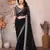Black georgette embroidered leheria saree