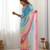 Sky blue padding georgette sequins embroidered saree