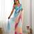 Sky blue padding georgette sequins embroidered saree