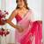 Pink padding georgette sequins embroidered saree