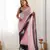 Pink padding georgette sequins embroidered saree