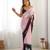 Pink padding georgette sequins embroidered saree