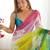 Green padding georgette sequins embroidered saree