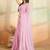 Pink beads embroidered fendy satin saree